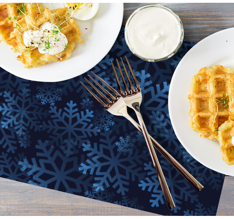 Jul bordstabletter snöflingemönster overlay - Tenstickers