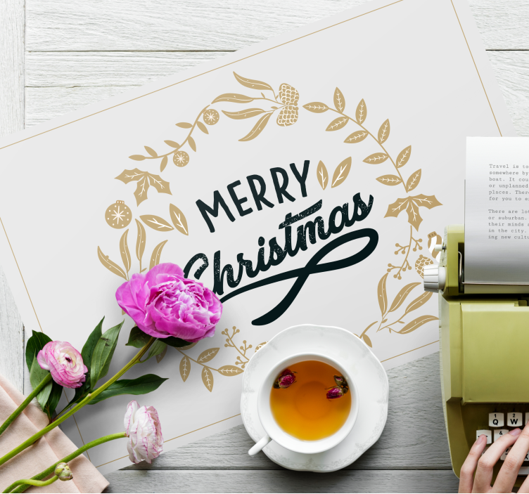 Blommig broderi julmattor - Tenstickers