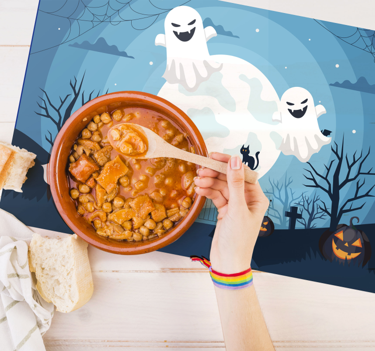 Läskiga spöken halloween bordstabletter - Tenstickers