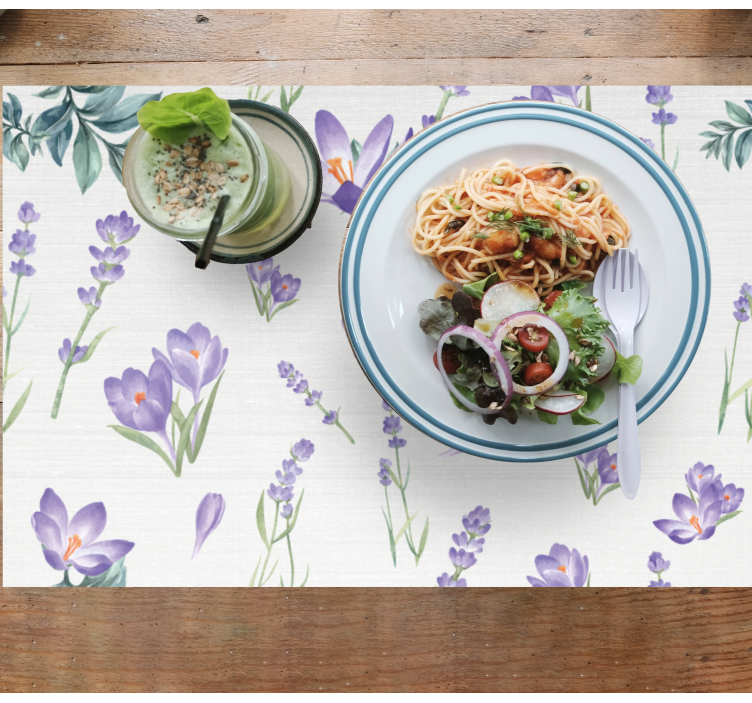 Purpurfärgade blommor med vattendroppar - Tenstickers