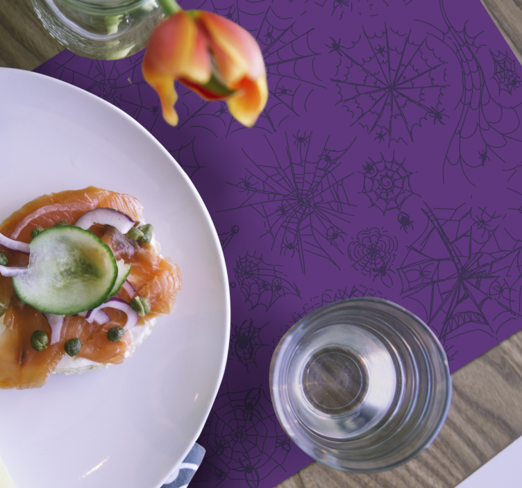 Lila med spindel- och webbhalloween-mattor - Tenstickers