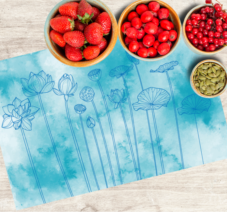 Lotusblommönster bordstabletter - Tenstickers