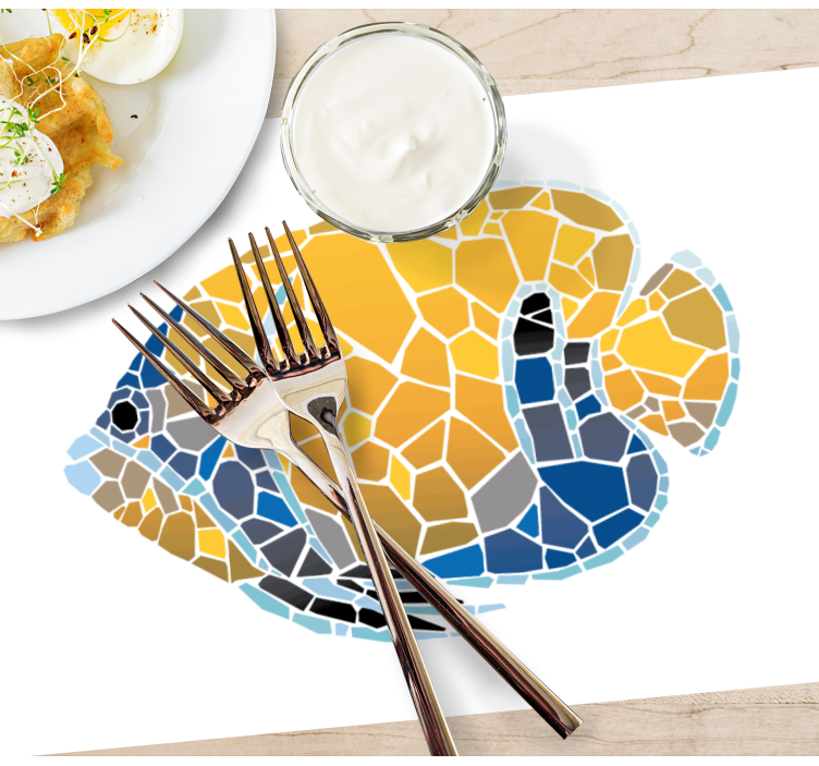 Mosaik fisk illustration bordstabletter original - Tenstickers