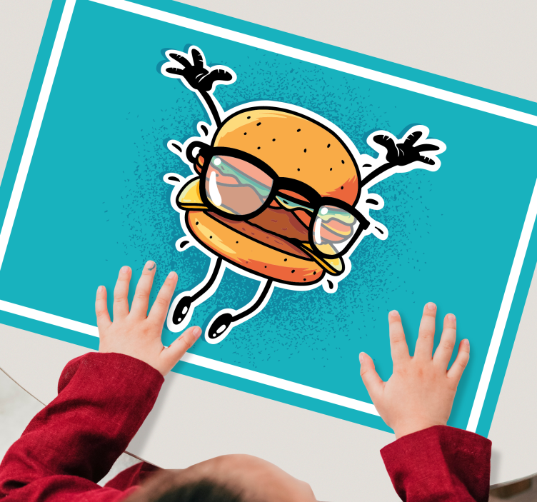 Cheese burger med glas bordstablett - Tenstickers