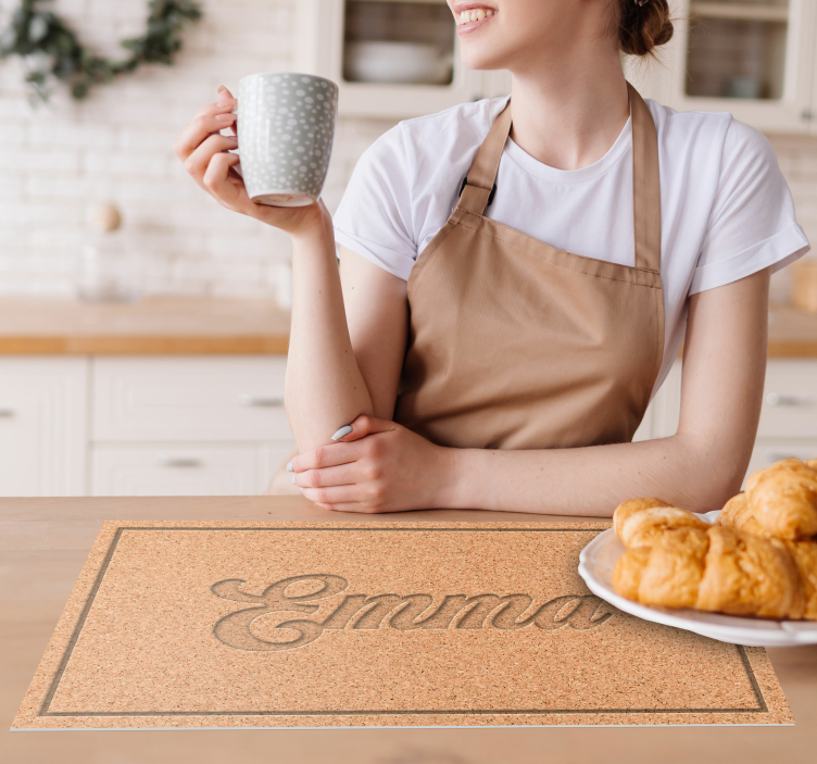 Personliga bordstabletter i kork med texturer - Tenstickers