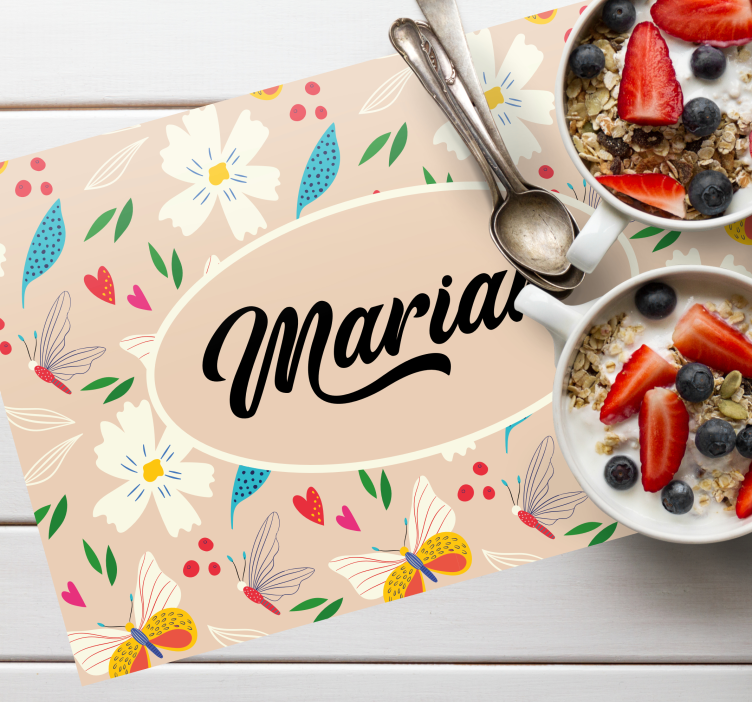 Personliga bordstabletter för blommor och fjärilar - Tenstickers