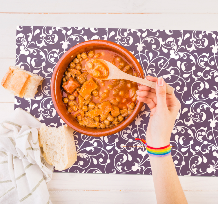 Prydnadsblad paisley bordstabletter - Tenstickers