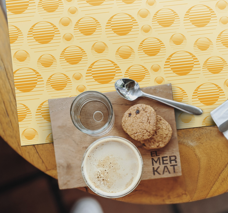 Randig cirkelmönster bordstabletter - Tenstickers