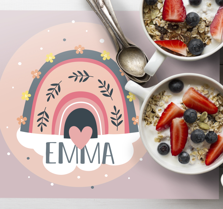 Regnbåge med namn för personliga bordstabletter - Tenstickers