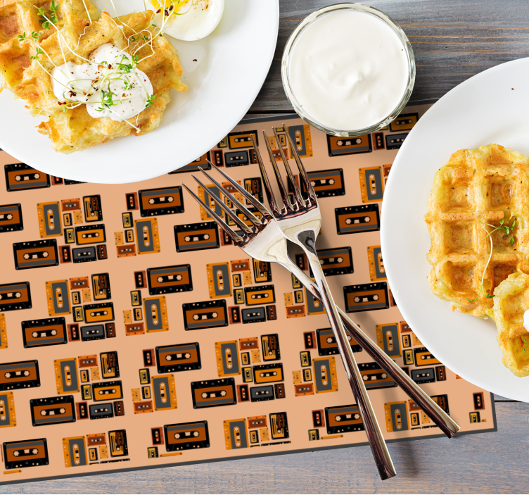 Retro kassettmönster bordstabletter original - Tenstickers