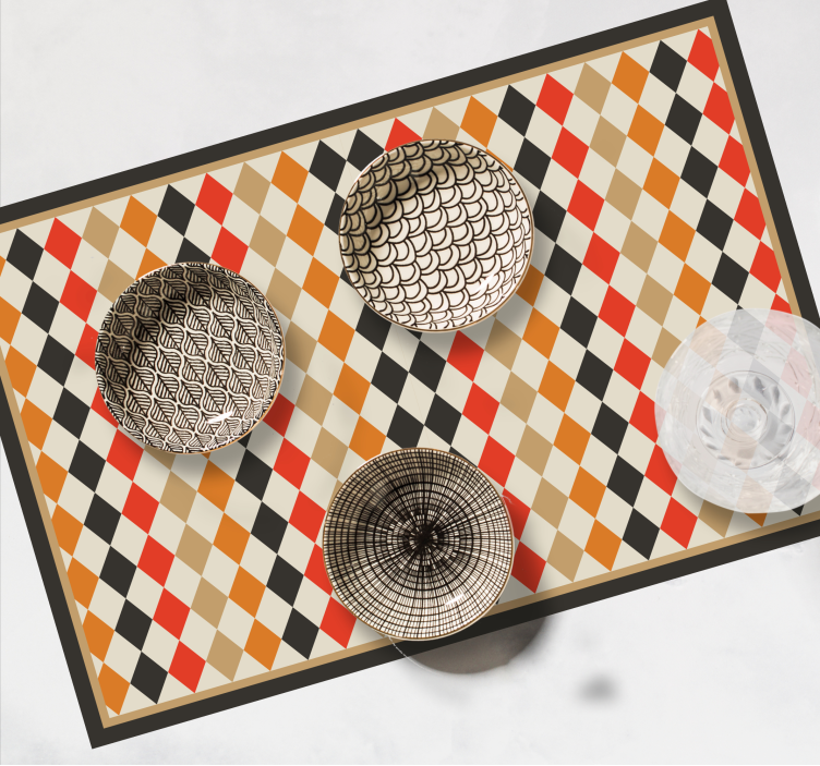 Retro mångfärgade diamanter vinyl bordstabletter - Tenstickers
