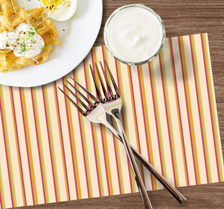 Retro pastell randigt mönster moderna bordstabletter - Tenstickers