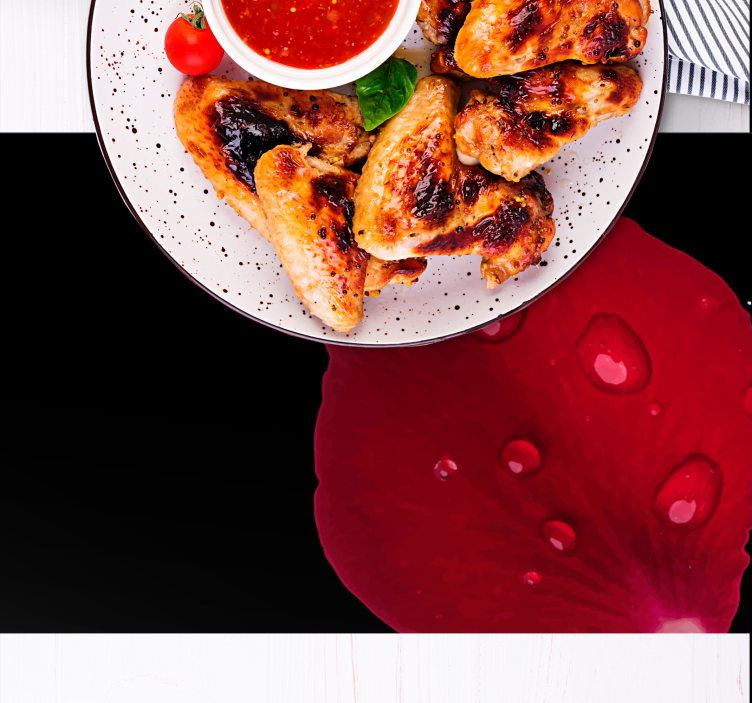 Röd blomblad yta bordstabletter - Tenstickers