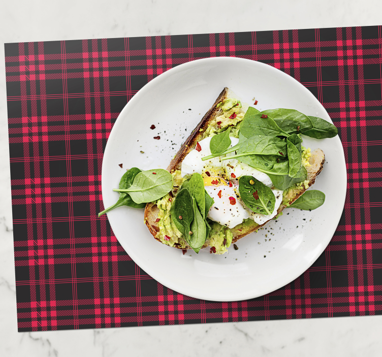 Röd tartan jul bordstabletter - Tenstickers