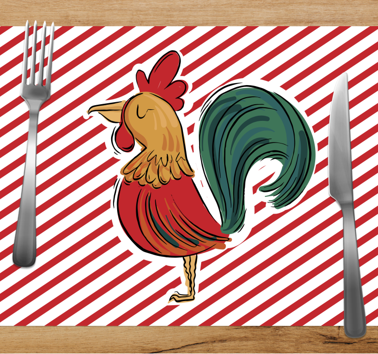 Rooster med ränder bordstabletter original - Tenstickers