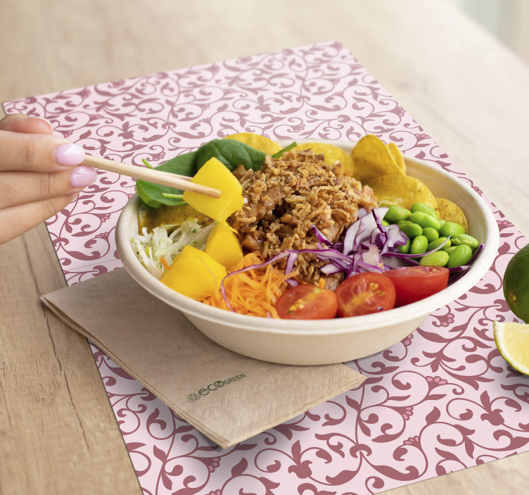 Rosa förgreningar blommiga bordstabletter - Tenstickers