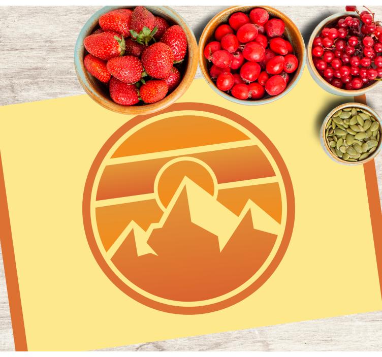 Runda ritade bergsdesign original bordstabletter - Tenstickers