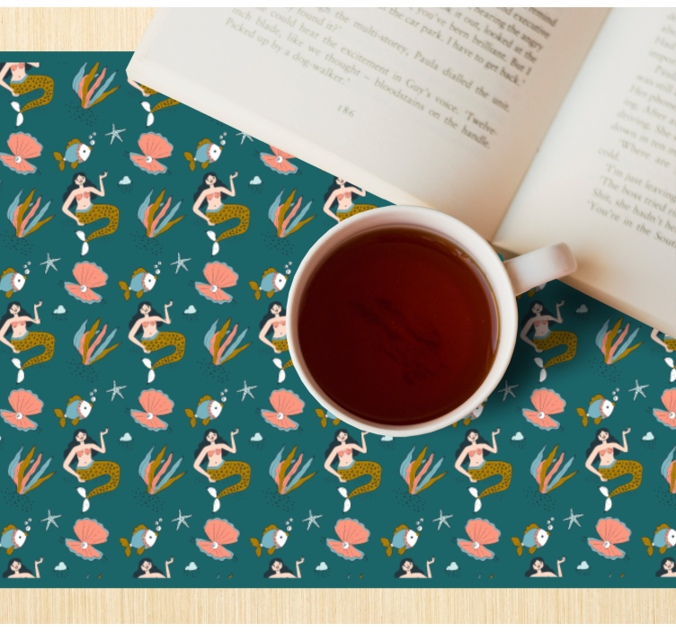 Sjöjungfru havsdjur tecknad barn bordstabletter - Tenstickers