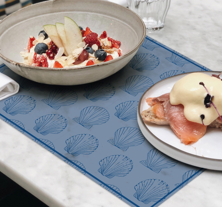 Snäckskal blå toner snäckskal bordstabletter - Tenstickers