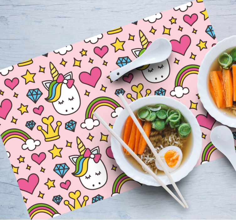 Söta enhörningsmönster bordstabletter barnen - Tenstickers