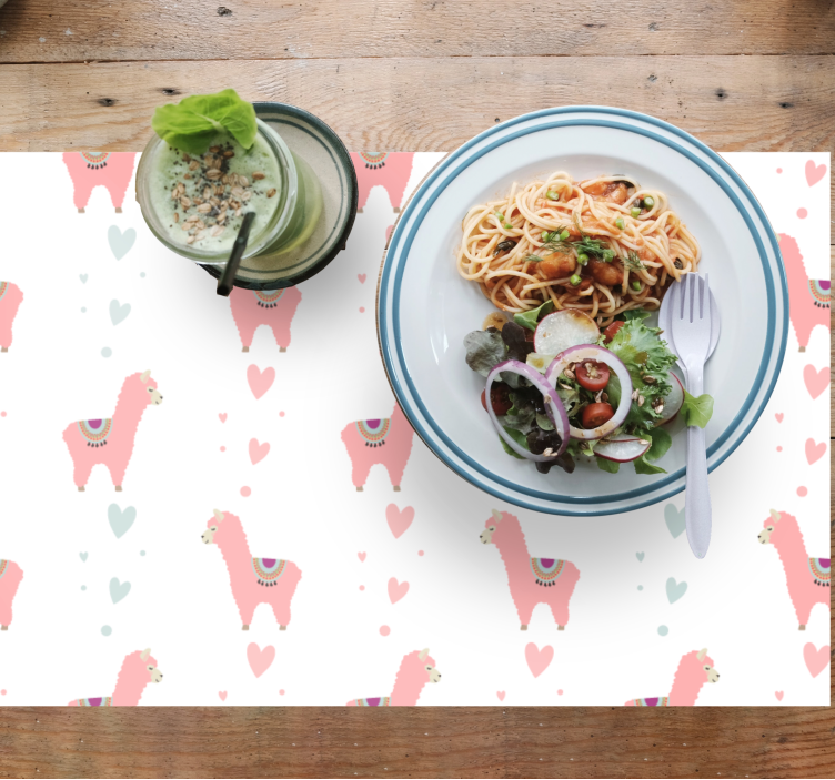 Söta llama-mönster bordstabletter barnen - Tenstickers