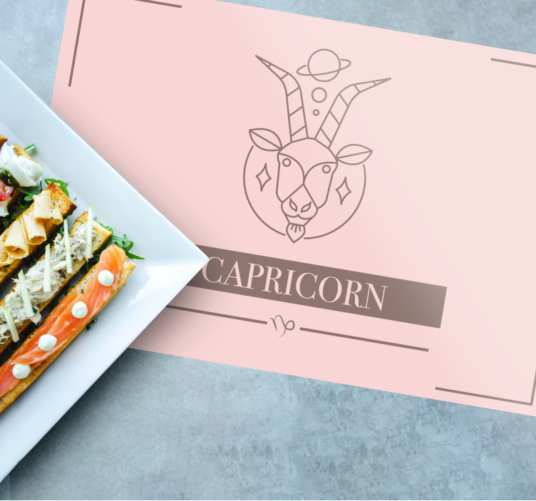 Rosa stenbocken stjärntecken bordstablett - Tenstickers