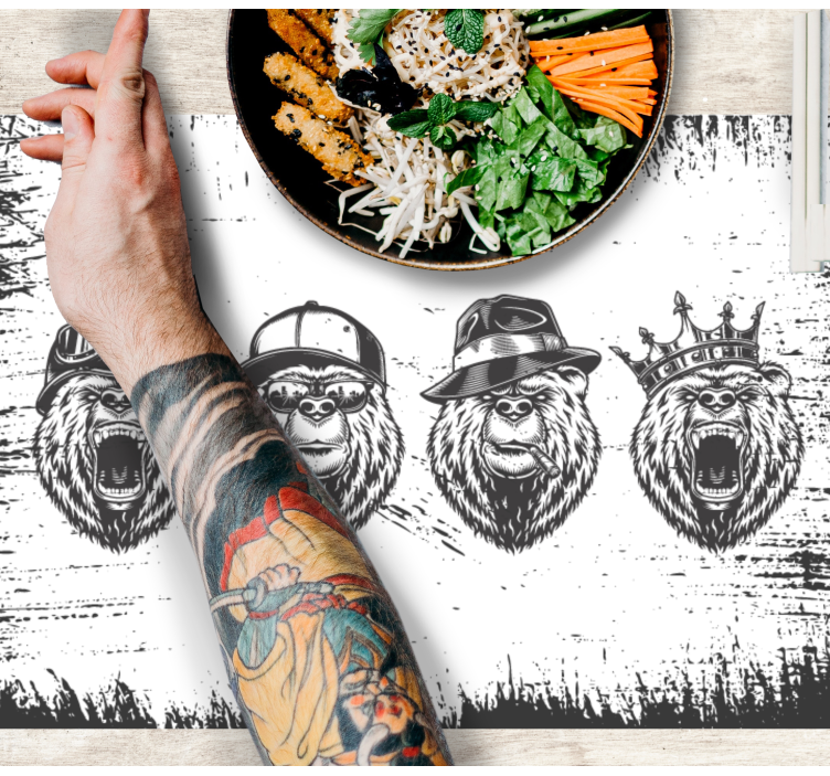 Styliga björnporträtt bordstabletter original - Tenstickers