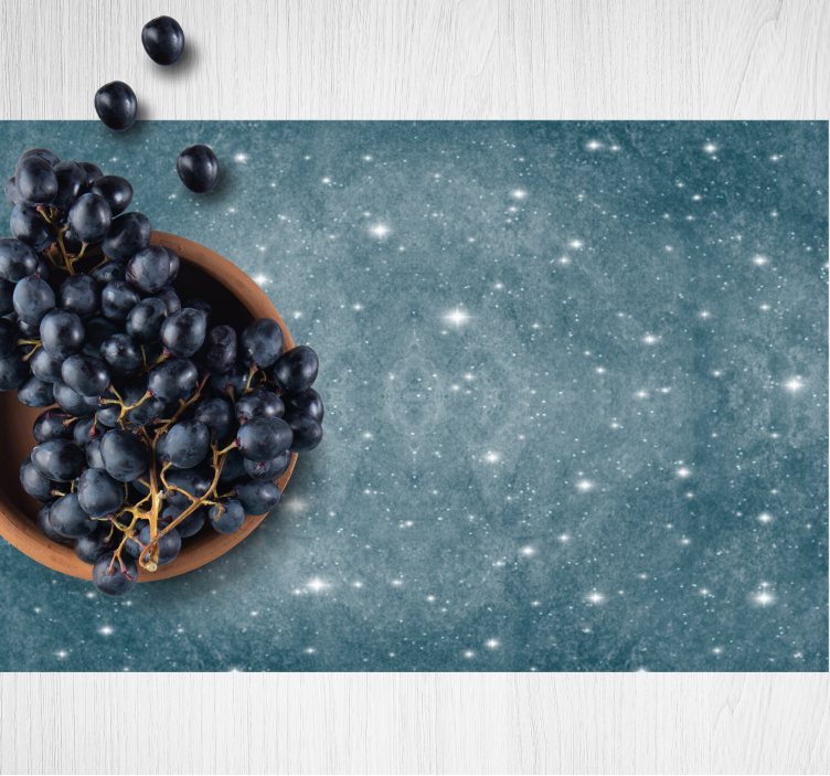 Texturerad blå med vita prickar original bordstablett - Tenstickers