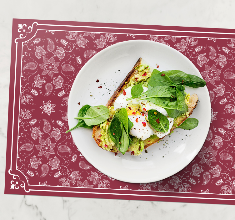 Vackra paisley blommor paisley bordstabletter - Tenstickers