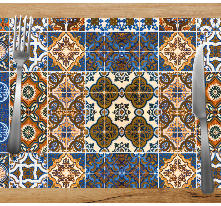 Vintage färgglada plattor eleganta bordstabletter - Tenstickers