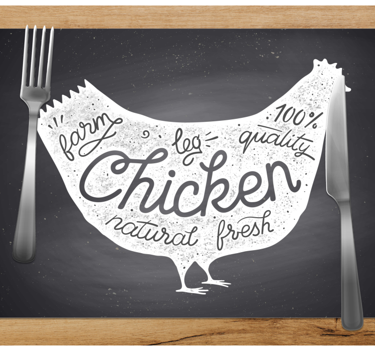Tappning kyckling svart tavla original bordstabletter - Tenstickers