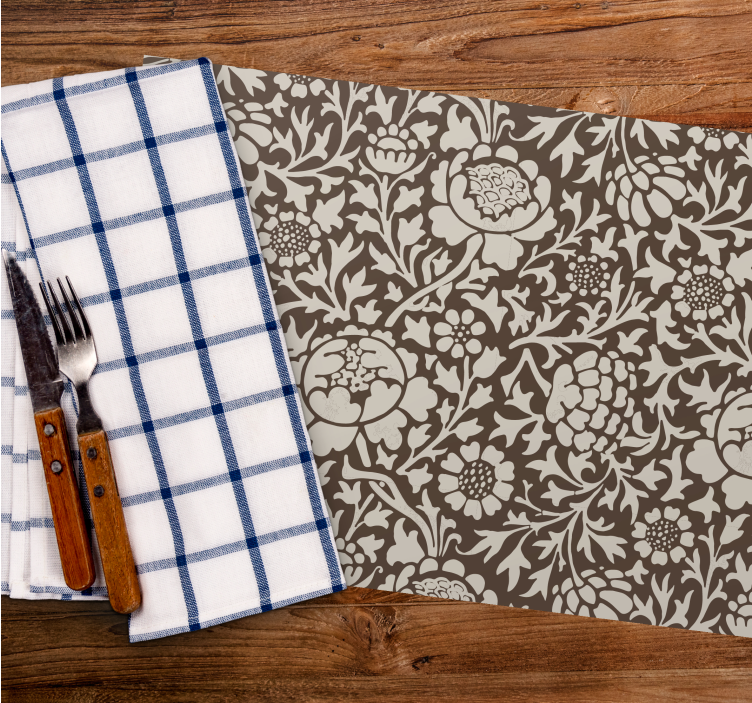 Vintage rektangulära bordstabletter med blommönster - Tenstickers