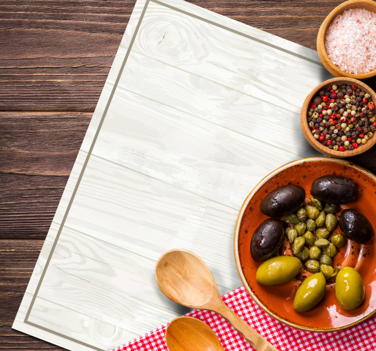 Rektangulära bordstabletter i vitt trä - Tenstickers