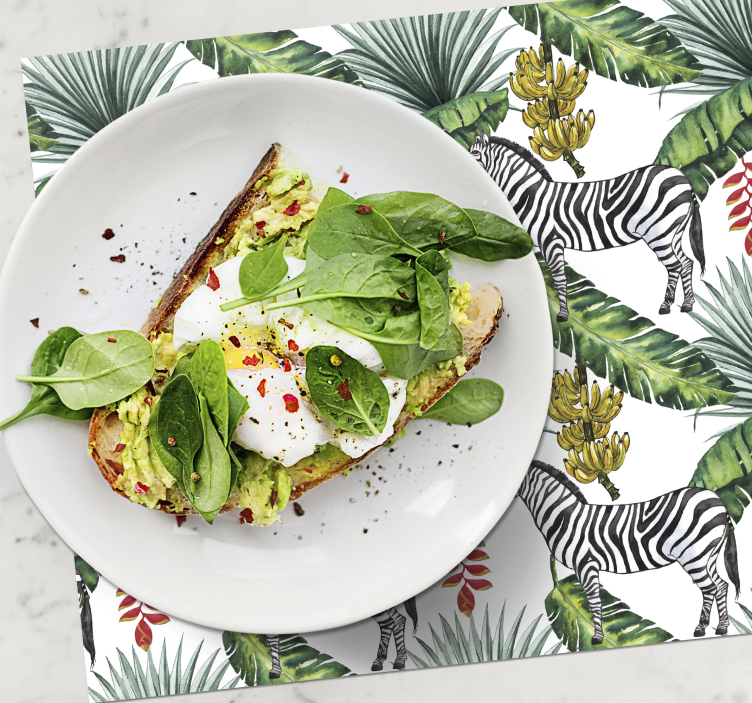 Zebra leaf pattern bordstabletter - Tenstickers