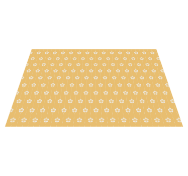 Vita blommor gula blommiga vinyl bordstabletter - Tenstickers