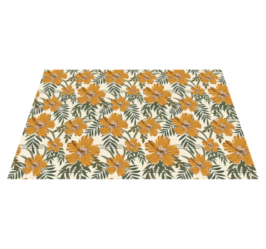 Gula tropiska blommor texturerade vinyl bordstabletter - Tenstickers