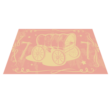 Cowboy vagn mönster barn vinyl bordstabletter - Tenstickers