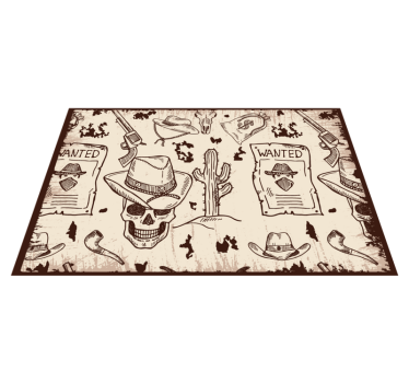 Skalle och cowboyteman bordstabletter original - Tenstickers