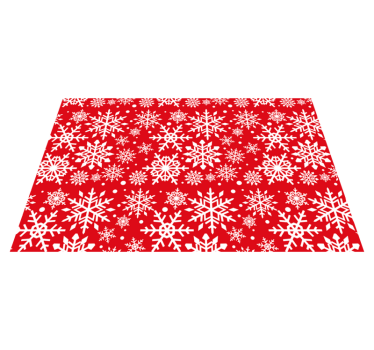 Röda snöflingor jul vinyl bordstabletter - Tenstickers