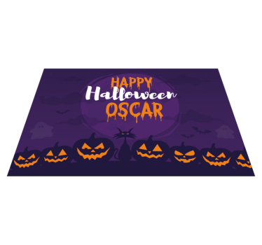 Anpassade glada halloween namn vinyl bordstabletter - Tenstickers