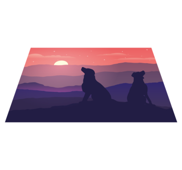 Solnedgång och hundplattformar - Tenstickers