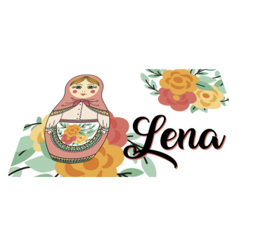 Bordstabletter med namn matryoshka-docka illustration - Tenstickers