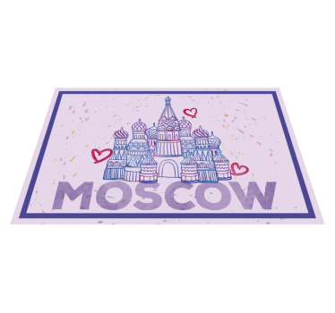 Moskva med hjärtan vinylplattformar - Tenstickers