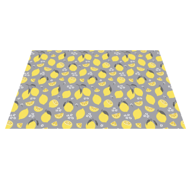 Grå och gul citron bordsmatta - Tenstickers