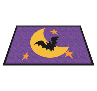 Måne stjärnor och en bat halloween bordsmattor - Tenstickers