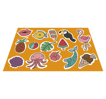 Sommar mat och djur barn matta - Tenstickers