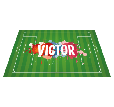 Fotbollsplan med namn personliga bordsmattor - Tenstickers
