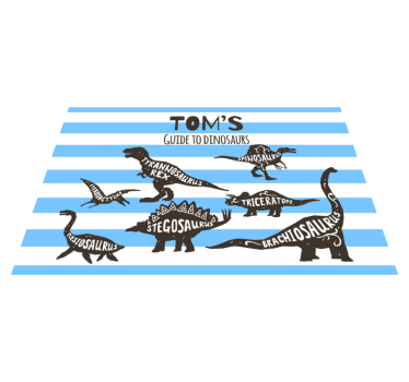 Dinosaurier med namn personliga bordsmattor - Tenstickers
