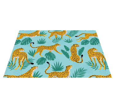 Bordstabletter original leopardmönster och gröna blad - Tenstickers