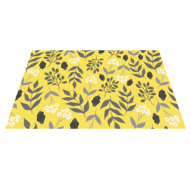 Bordstabletter modernt med blommigt gult mönster - Tenstickers